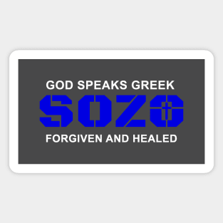 Sozo, God Speaks Greek Magnet